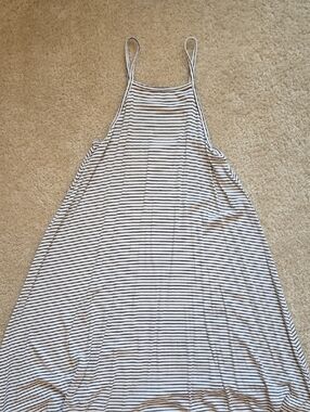 Striped White and Black Mini Dress with Spaghetti Straps